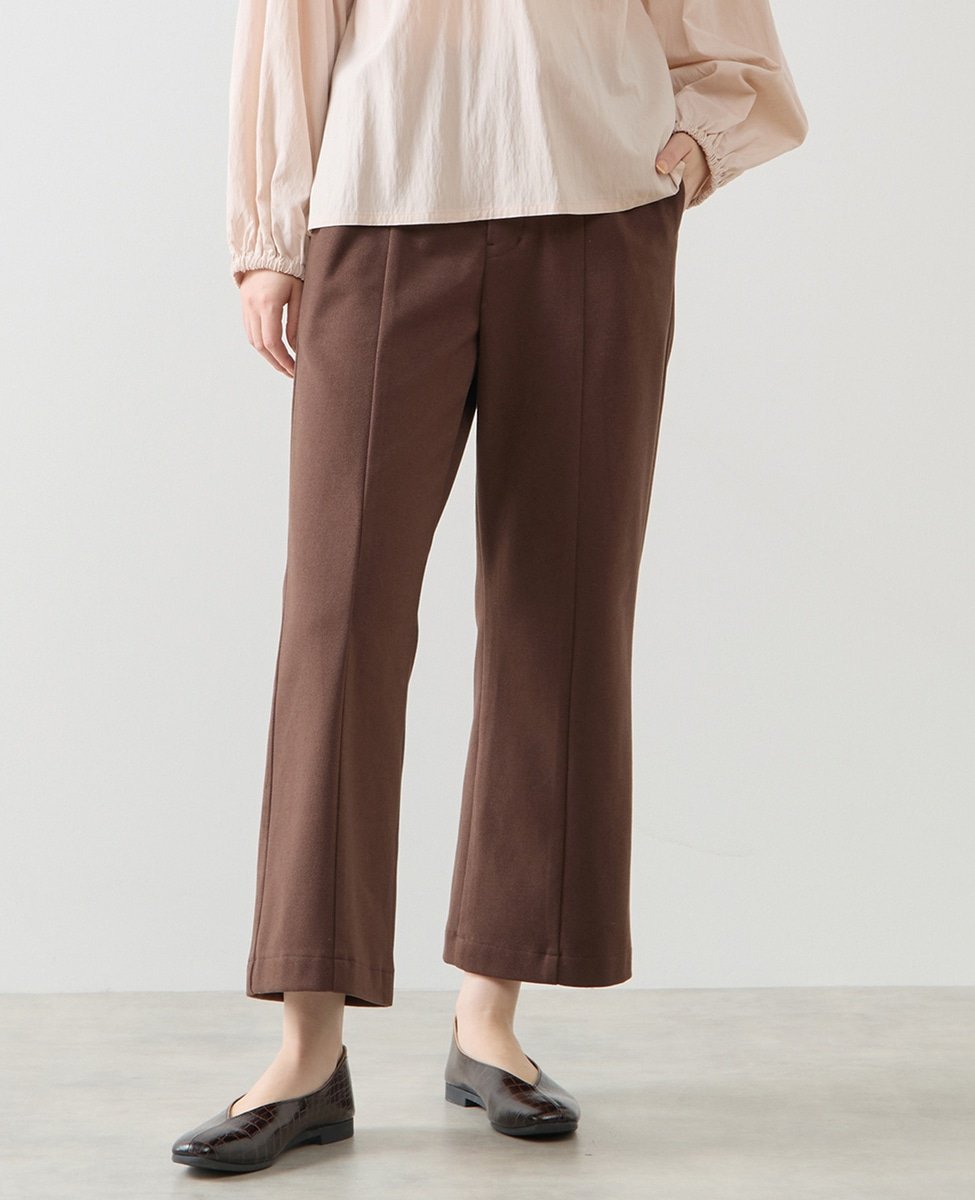 LOGEMENT DE CLAIRE 【LOURMARIN】裏起毛ストレートパンツ メルローズクレール パンツ その他のパンツ ブラウン グレー