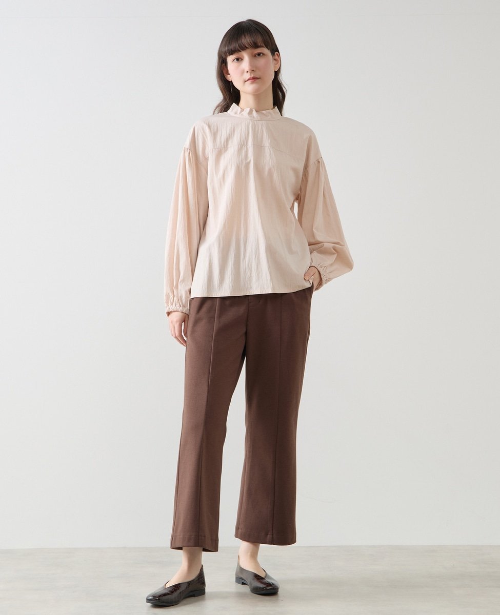 LOGEMENT DE CLAIRE 【LOURMARIN】裏起毛ストレートパンツ メルローズクレール パンツ その他のパンツ ブラウン グレー