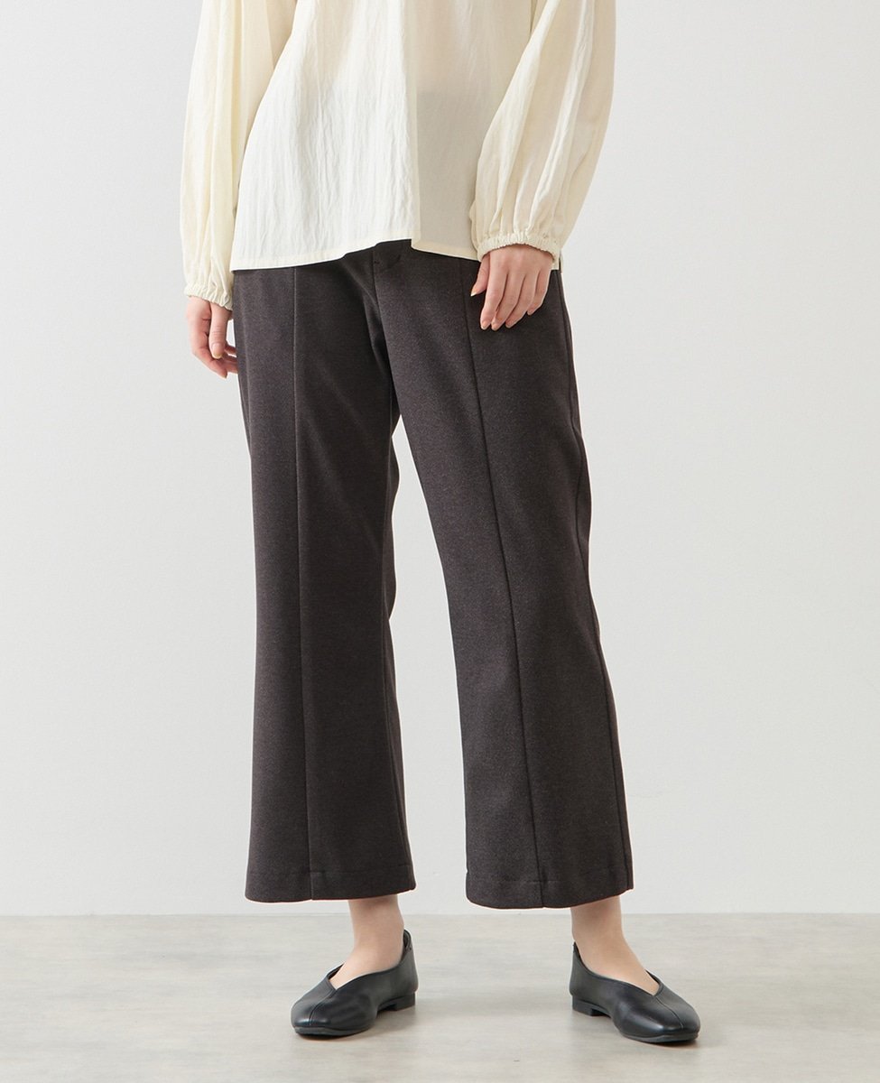 LOGEMENT DE CLAIRE 【LOURMARIN】裏起毛ストレートパンツ メルローズクレール パンツ その他のパンツ ブラウン グレー