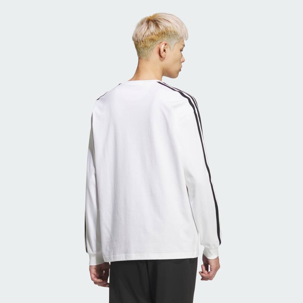 adidas 【公式】アディダス adidas エッセンシャル プラス ルーズフィット スリーストライプス シングルジャージー 長袖Tシャツ アディダス トップス カットソー・Tシャツ ホワイト【送料無料】