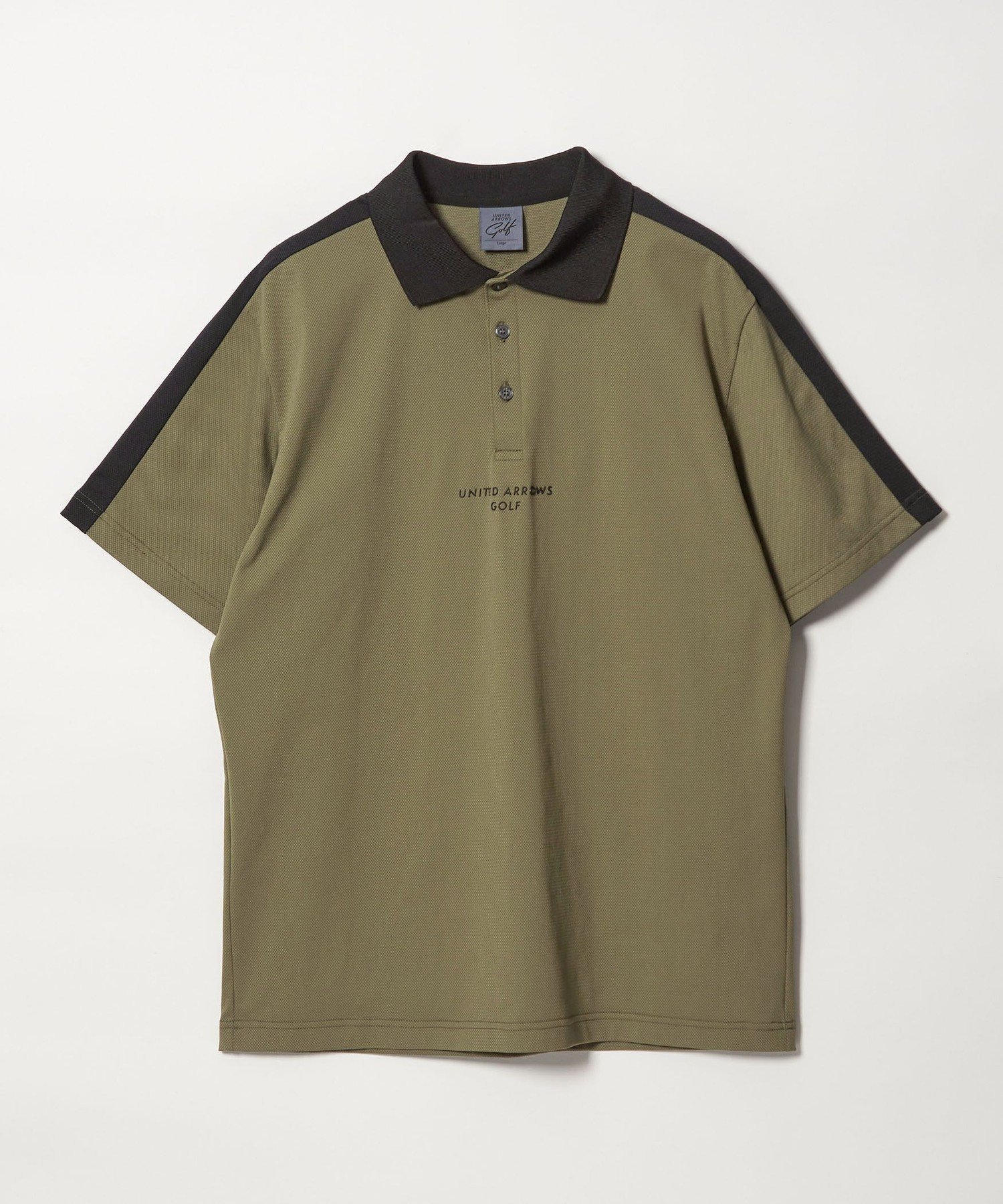 UNITED ARROWS GOLF メンズ コンビ ポロシャツ ストレッチ ユナイテッドアローズ トップス ポロシャツ グリーン グレー【送料無料】