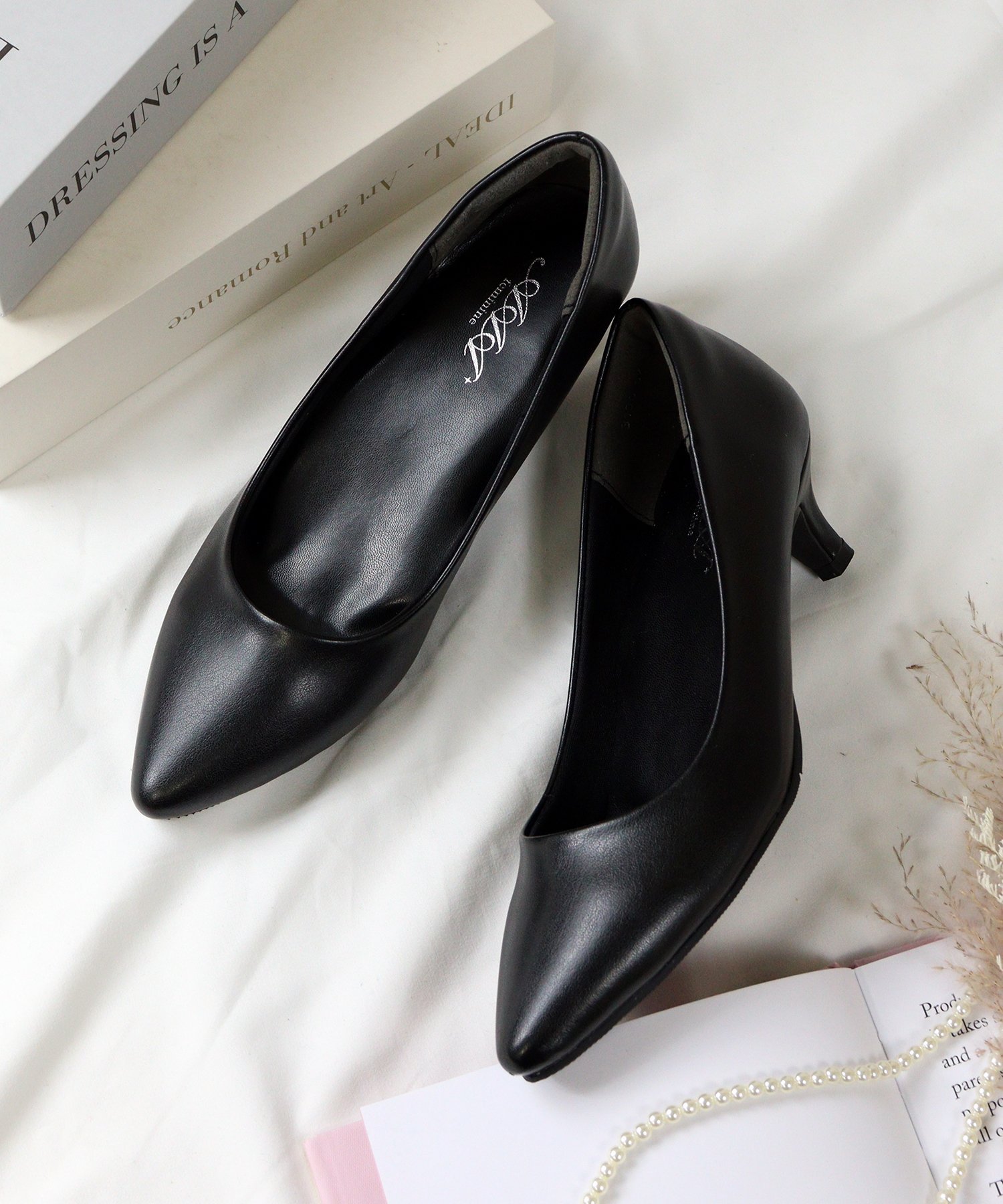 【SALE／17%OFF】AAA+Feminine 4.5cmヒール プレーン ポインテッドトゥパンプス ☆3130 サンエーフットウェアー シューズ・靴 パンプス ブラック
