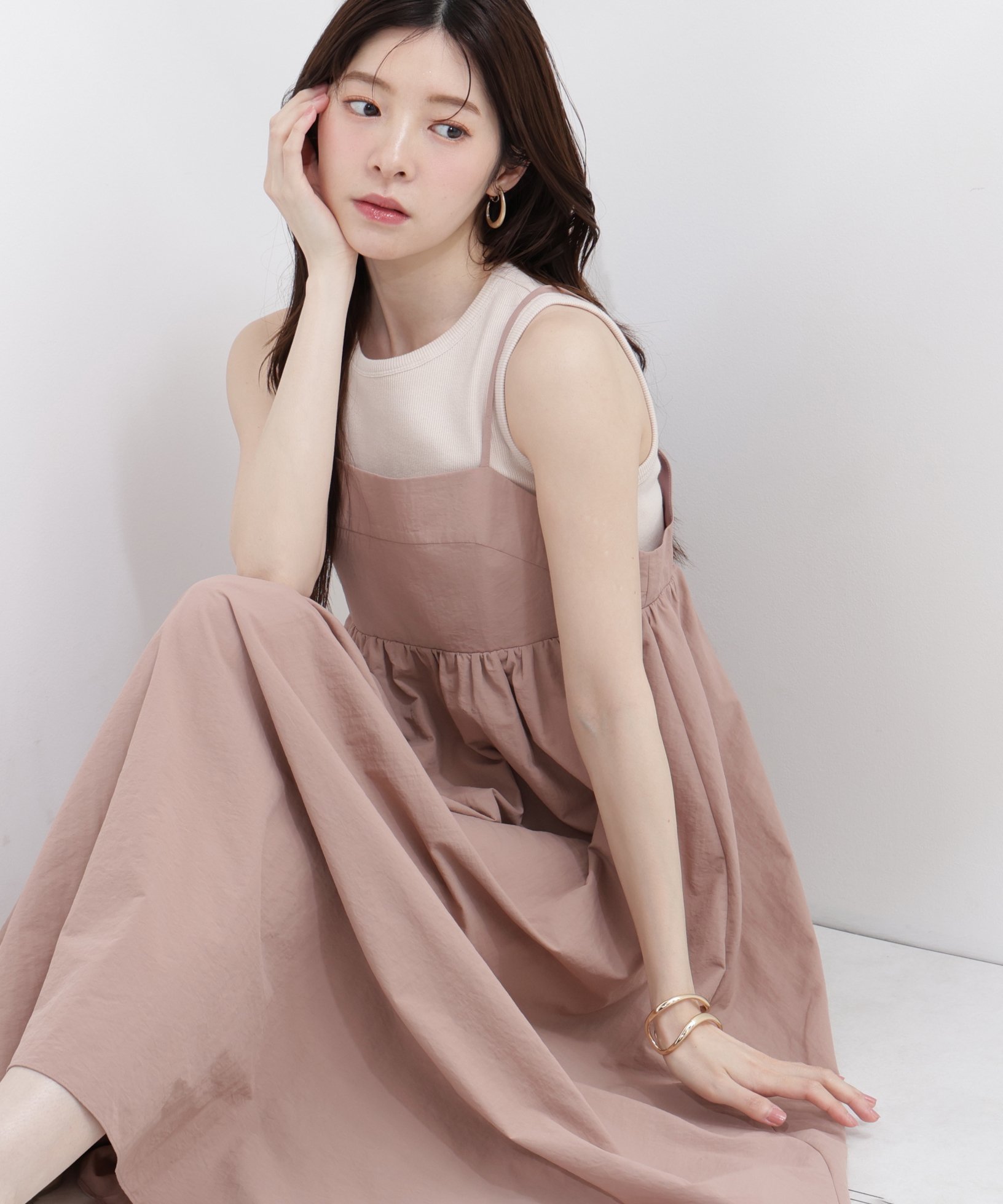 PROPORTION BODY DRESSING カットドッキングキャミワンピース プロポーションボディドレッシング ワンピース・ドレス ワンピース ホワイト ピンク