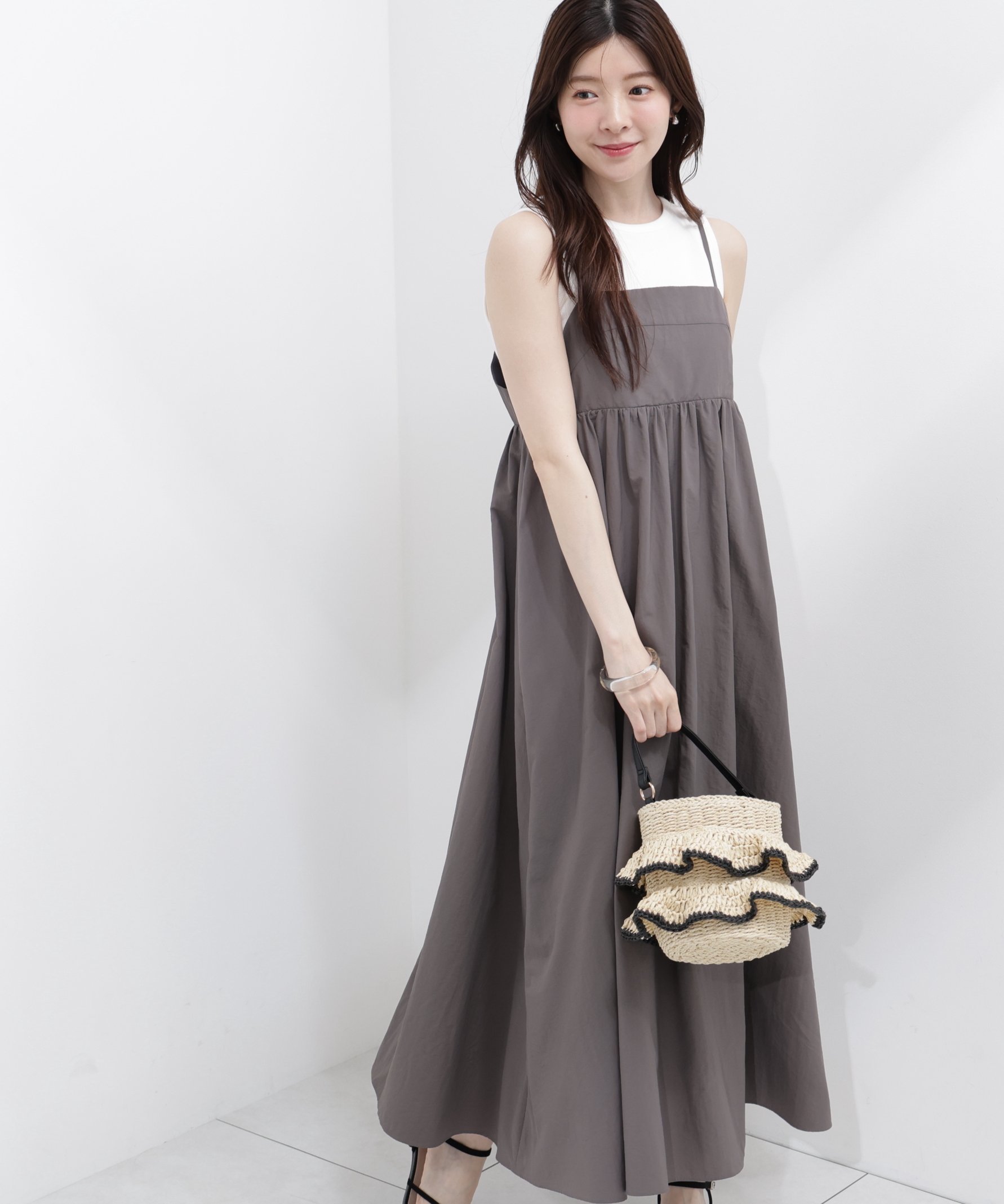 PROPORTION BODY DRESSING カットドッキングキャミワンピース プロポーションボディドレッシング ワンピース・ドレス ワンピース ホワイト ピンク