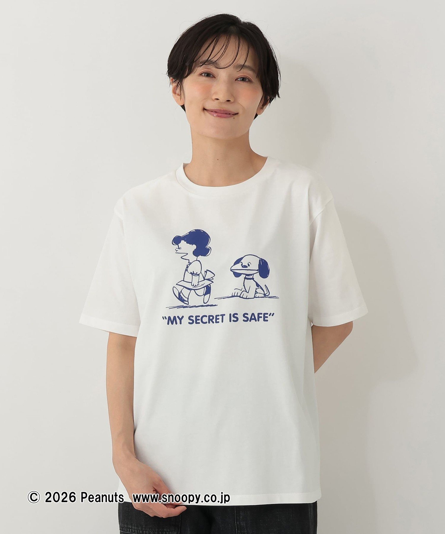 Afternoon Tea LIVING プリントTシャツ/MY SECRET/PEANUTS アフタヌーンティー・リビング トップス カットソー・Tシャツ ホワイト【送料無料】