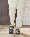【SALE/50%OFF】carino ゴールドチェーンローファー モード・エ・ジャコモ×イング シューズ・靴 ローファー ブラック グリーン ブラウン【送料無料】(4)