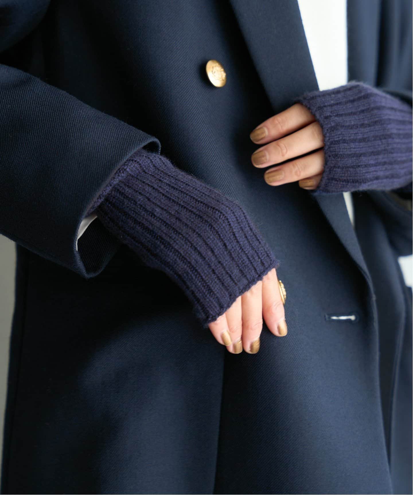 IENA 【Johnstons/ジョンストンズ】カシミアリブリストウォーマー イエナ ファッション雑貨 手袋 ネイビー グレー【送料無料】