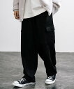Rocky Monroe カットスエード イージーカーゴパンツ ロッキーモンロー パンツ カーゴパンツ グレー ブラック【送料無料】