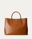 LAUREN RALPH LAUREN スムーズ レザー ラージ Marcy サッチェル ラルフローレン バッグ トートバッグ ブラウン【送料無料】