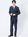 TAKA-Q 光沢ウール混 レギュラーフィット 2ボタン3ピーススーツ 組織紺 【25SS】 メンズ セットアップ ジャケット ビジネス カジュアル 通勤 仕事...