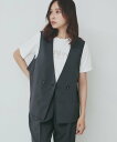 index バックフリルデザインジレ/セットアップ可【洗濯機洗い可/接触冷感/吸水速乾/ストレッチ】 インデックス トップス ベスト・ジレ グレー ブラック ベ...