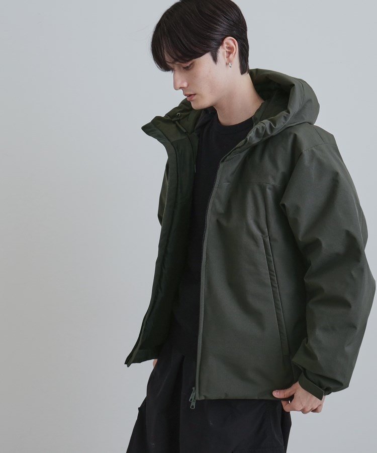 tk.TAKEO KIKUCHI 【撥水】フーデットインシュレーションブルゾン ティーケータケオキクチ ジャケット・アウター ブルゾン・ジャンパー ブラック グレー【送料無料】