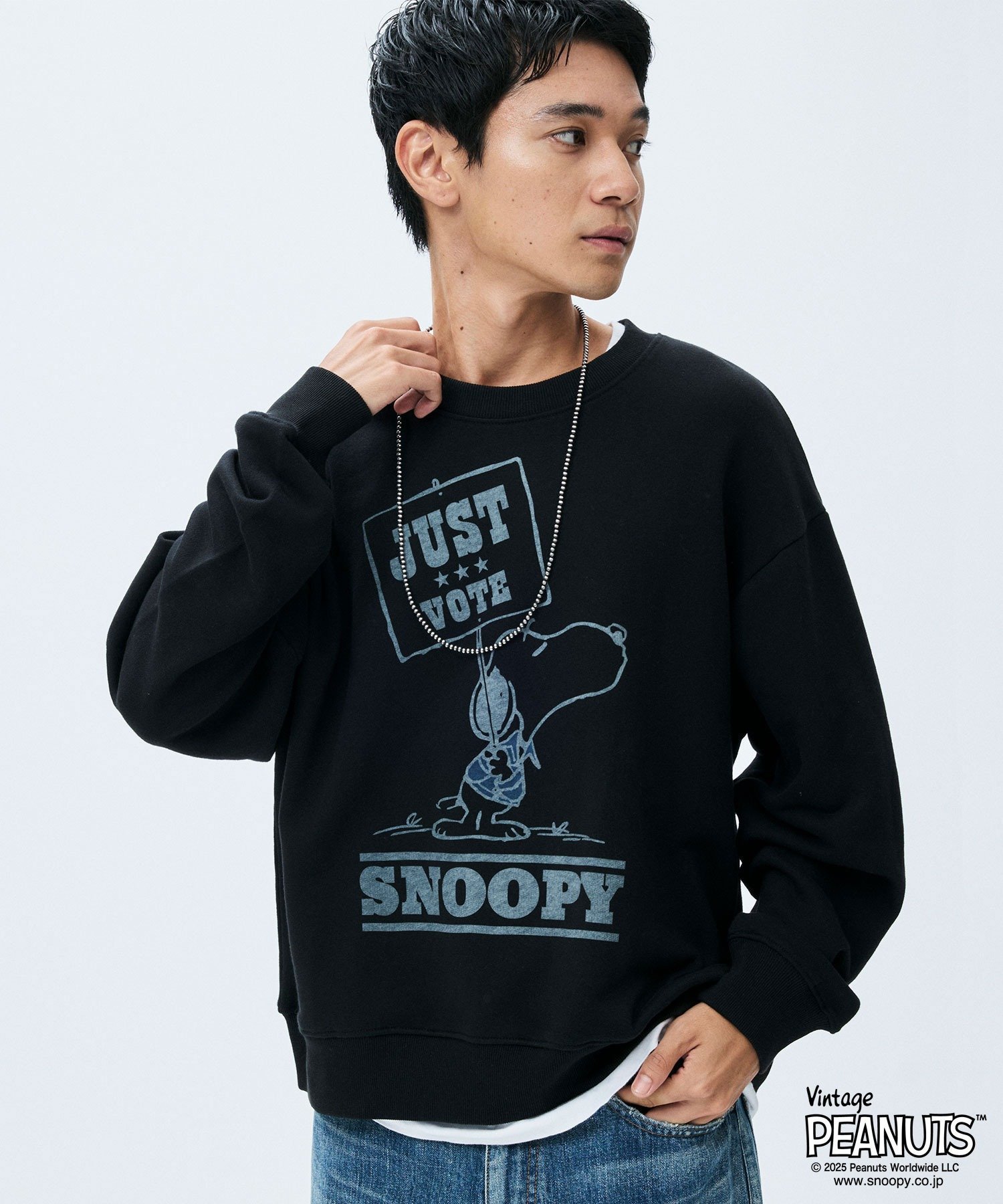 Johnbull Private labo PEANUTS SNOOPY スウェット ジョンブルプライベートラボ トップス スウェット・トレーナー ブラック ホワイト【送料無料】