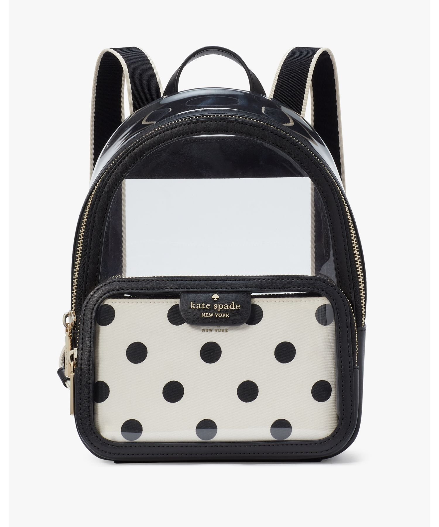 【SALE／65%OFF】kate spade new york クレア シースルー レイニング ドット プリント ミディアム バックパック ケイトスペードニューヨーク バッグ リュック・バックパック ブラック【送料無料】