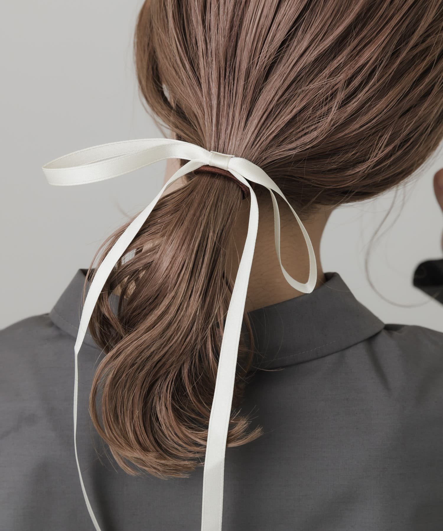 【SALE／50%OFF】SMELLY ロングサテンリボンヘアポニー スメリー ヘアアクセサリー ヘアゴム