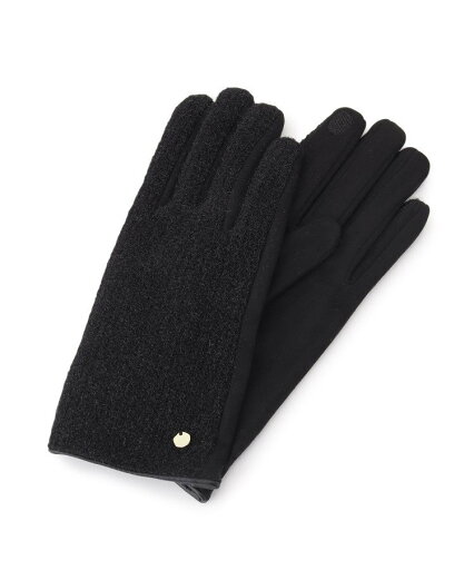 SHOO・LA・RUE キラニット*フェイクスエードグローブ シューラルー ファッション雑貨 手袋 レッド ベージュ ブラック SHOO・LA・RUE キラニット*フェイクスエードグローブ シューラルー ファッション雑貨 手袋 レッド ベージュ ブラック