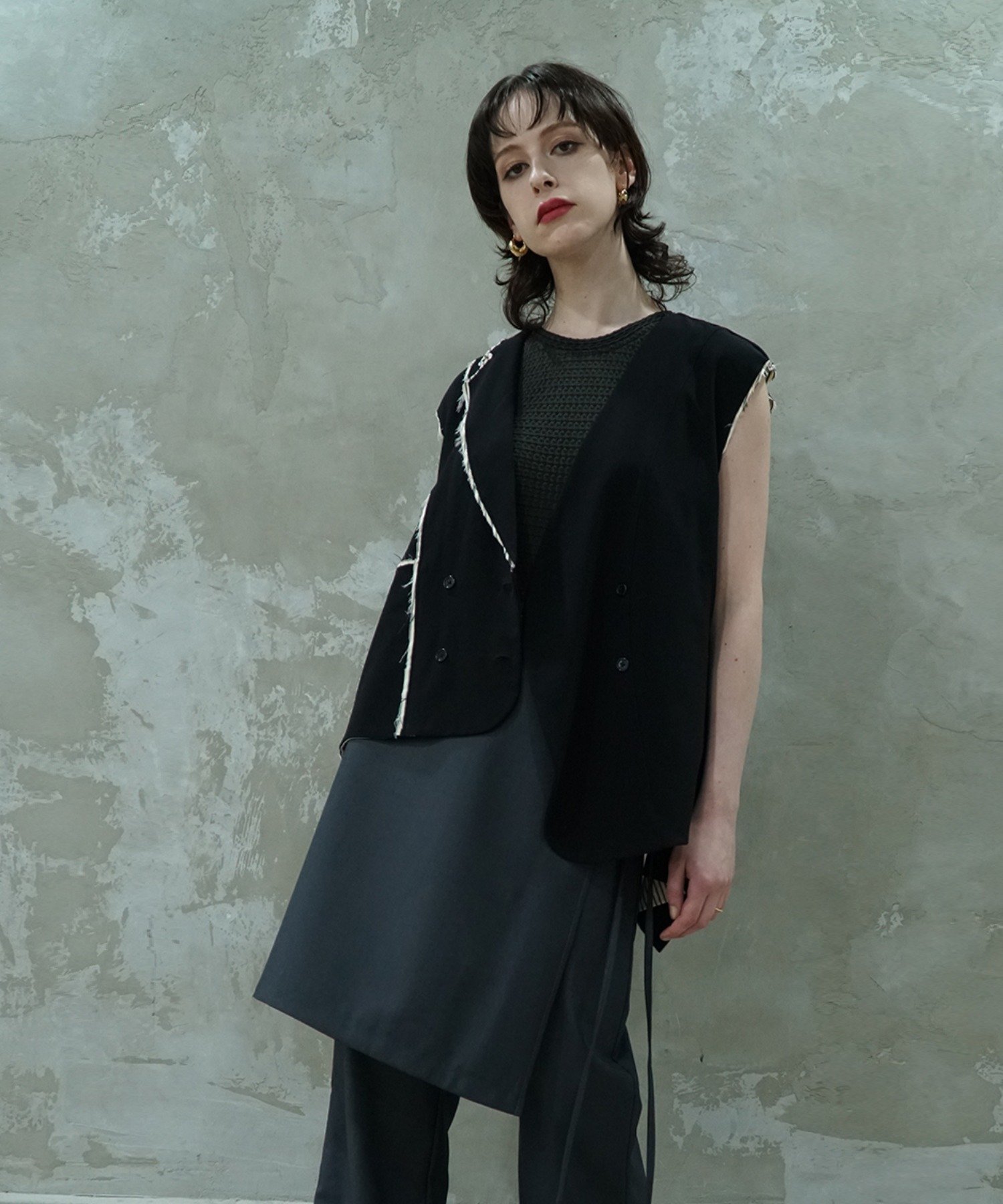 【SALE／15%OFF】aimoha - select - 【moyo】アシンメトリー リバシーブルベスト アイモハ トップス ベ..