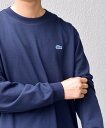 SHIPS any 【SHIPS any別注】LACOSTE: ワンポイント ピケ クルーネック Tシャツ 25AW (ロンT)◆ シップス トップス カットソー・Tシャツ ネイビー カーキグリーン ホワイト【送料無料】