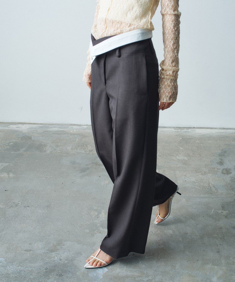 CODE A turn up chic trousers コードエー パンツ その他のパンツ グレー