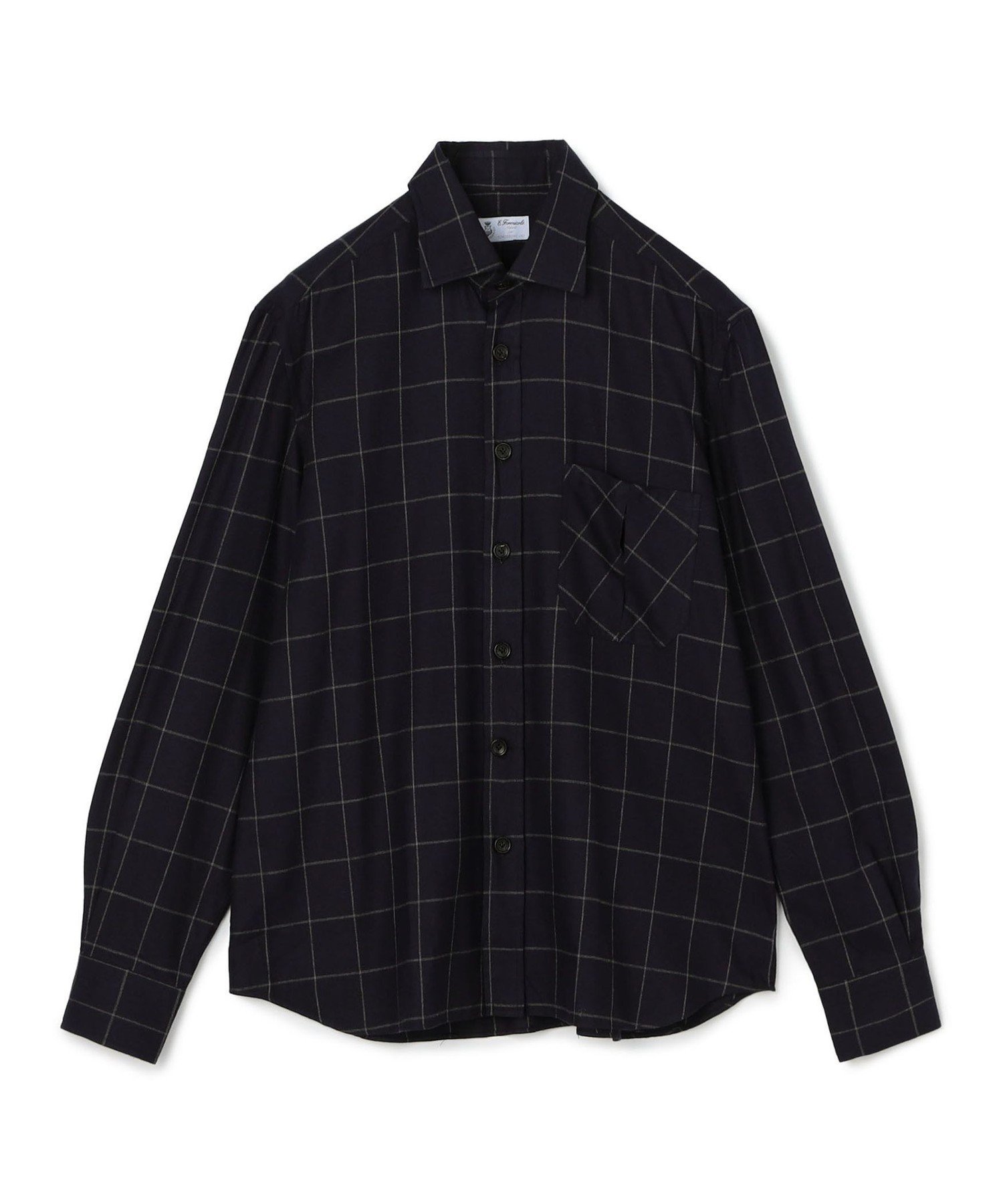 【SALE／50%OFF】TOMORROWLAND BUYING WEAR ERRICO FORMICOLA コットンチェック オーバーシャツ トゥモローランド トップス シャツ・ブラウス ネイビー【送料無料】