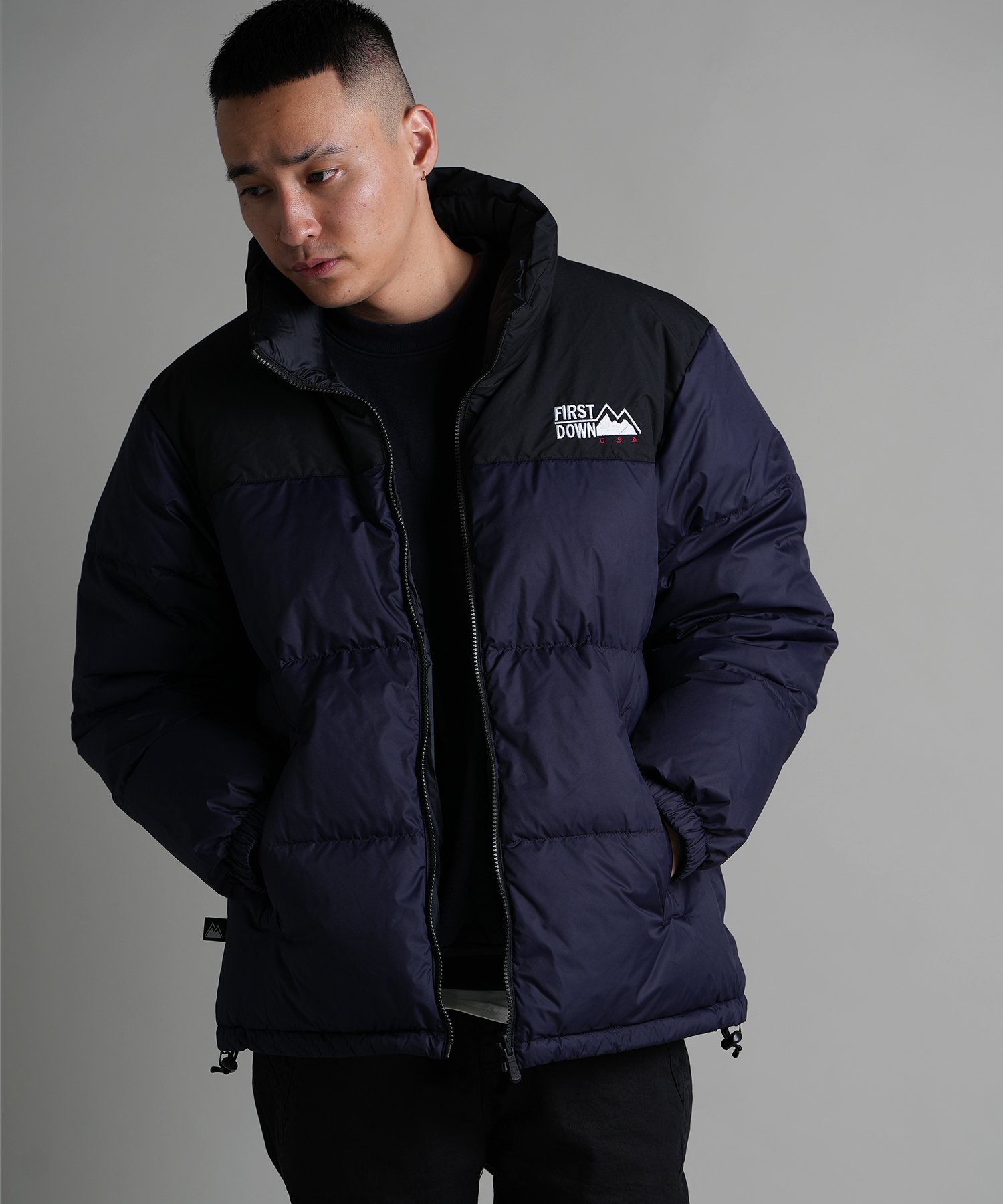 FIRST DOWN USA (M)FIRST DOWN/ファーストダウン BUBBLE DOWN JKT MICROFT ジャックローズ ジャケット アウター ダウンジャケット ダウンベスト ネイビー ブラック ホワイト【送料無料】