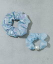 【SALE/50%OFF】SMELLY メタリックパール2セットシュシュ スメリー ヘアアクセサリー ヘアゴム ブルー ホワイト