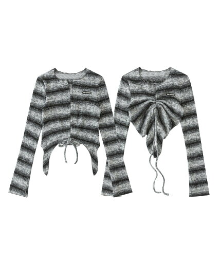 【SALE/30%OFF】HOOK 【HOOK】for girls グラデーションボーダーシャーリングプルオーバー アイモハ トップス カットソー・Tシャツ ブラック ピンク 【SALE/30%OFF】HOOK 【HOOK】for girls グラデーションボーダーシャーリングプルオーバー アイモハ トップス カットソー・Tシャツ ブラック ピンク