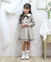 axes femme kids 襟付きWボタンワンピース アクシーズファム ワンピース・ドレス ワンピース グレー ブラウン【送料無料】