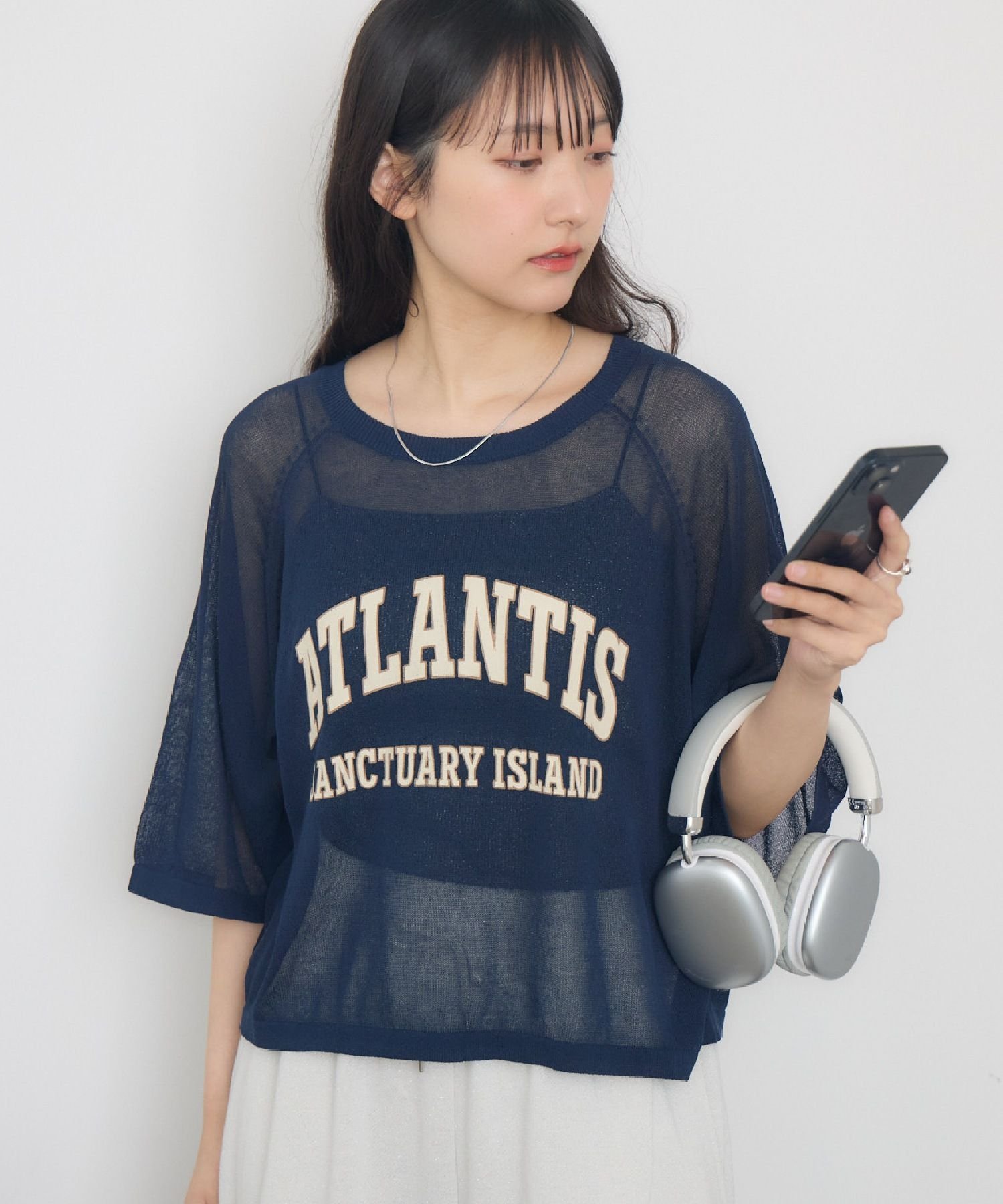 【SALE/60%OFF】RETRO GIRL カジュアルロゴシアーNT レトロガール トップス ニット ブラウン ベージュ ブルー