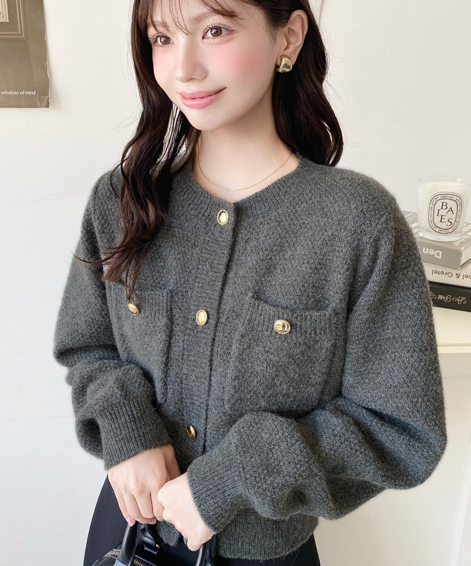 美品 TONAL アンゴラニットジャケット グレー カーディガン 金ボタン 楽天市場】カーディガン 金ボタン（カラーグレー）（レディース