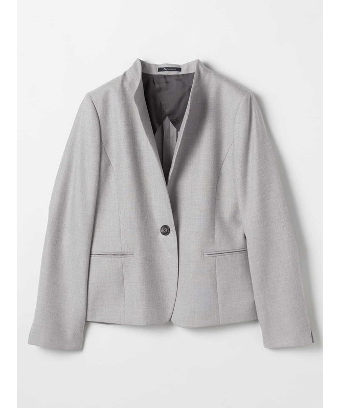 【SALE／50%OFF】Aquascutum WOMEN 【セットアップ対応】シャークスキンジャケット アクアスキュータム ジャケット・アウター テーラードジャケット・ブレザー ブラック グレー【送料無料】