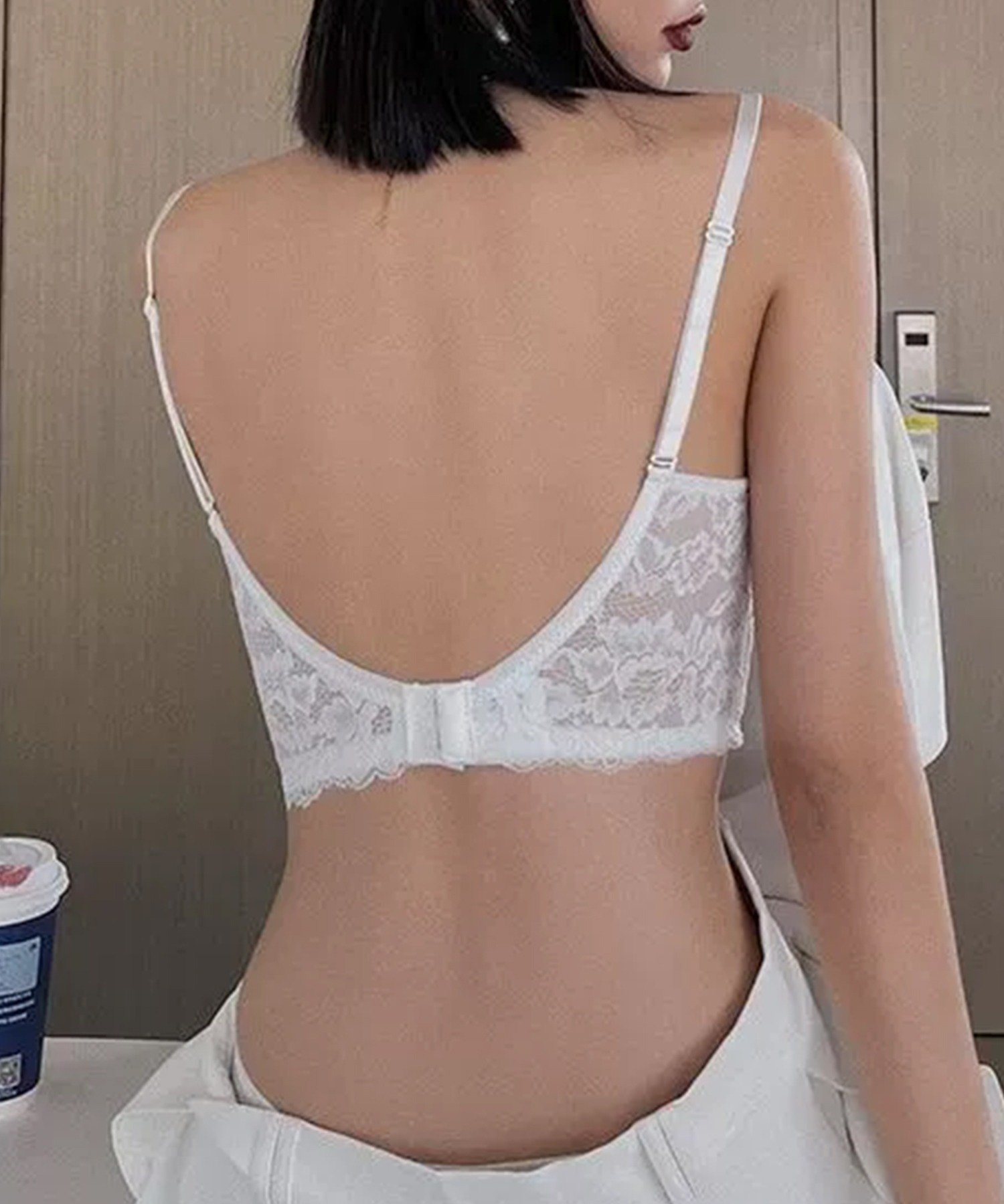 ワイヤーあり 花柄レース バックレスブラ culu609 チュクラ インナー・ルームウェア ブラジャー ブラック ベージュ ホワイト