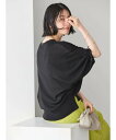 【SALE/5%OFF】AMERICAN HOLIC 接触冷感トライアングルスリーブニットプルオーバー アメリカン ホリック トップス ニット ブルー グレー ブラック