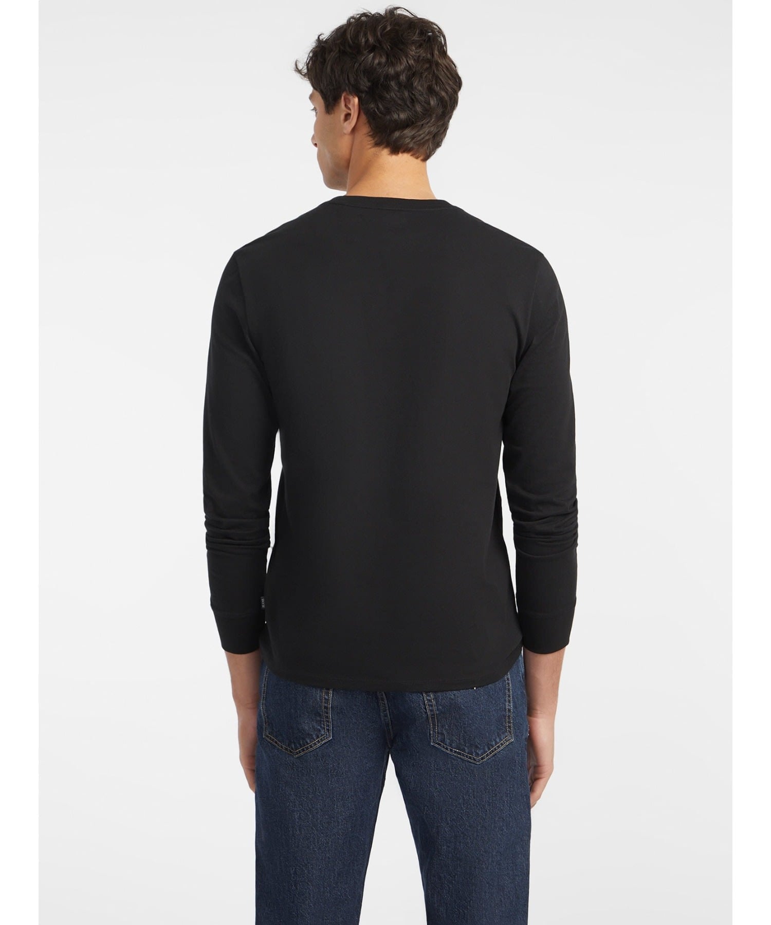 GUESS JEANS 長袖Tシャツ(M)Slim Long-Sleeve Tee ゲス トップス カットソー・Tシャツ ブラック ホワイト