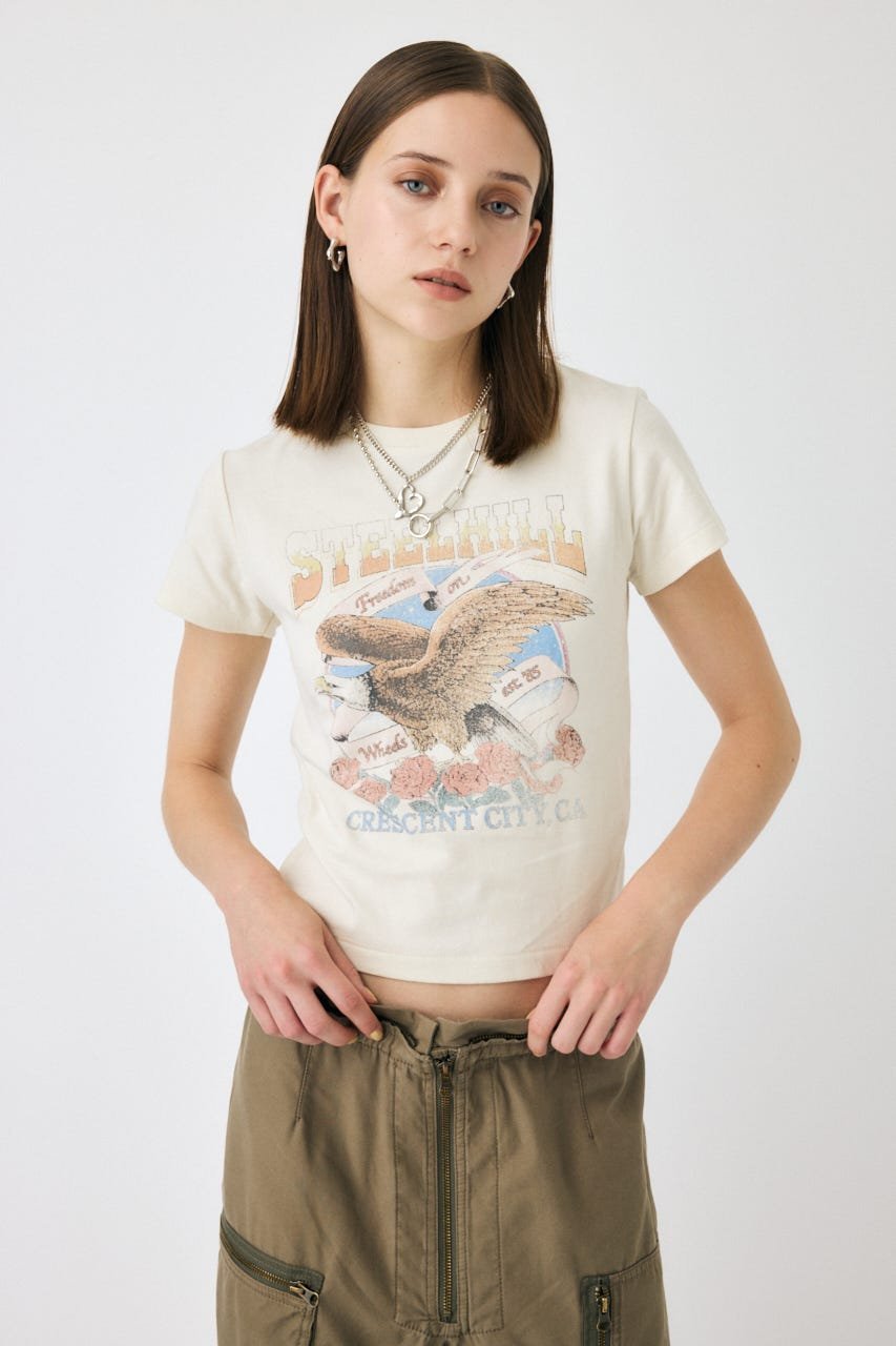 【SALE／20%OFF】MOUSSY CA MOTORSHOP Tシャツ マウジー トップス カットソー・Tシャツ ホワイト ピンク ブラック【送料無料】のサムネイル