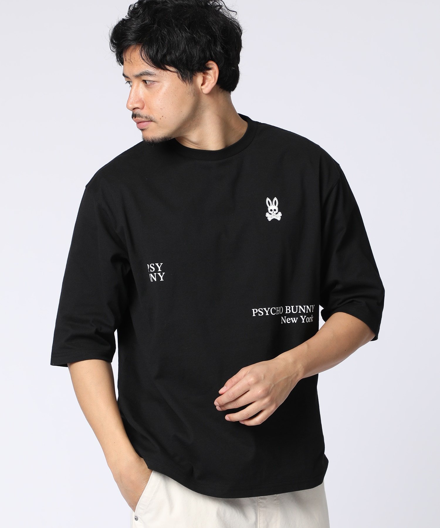 Psycho Bunny [WEB限定]ランダムグラフィックTシャツ サイコバニー トップス カットソー・Tシャツ ブラック ホワイト【送料無料】
