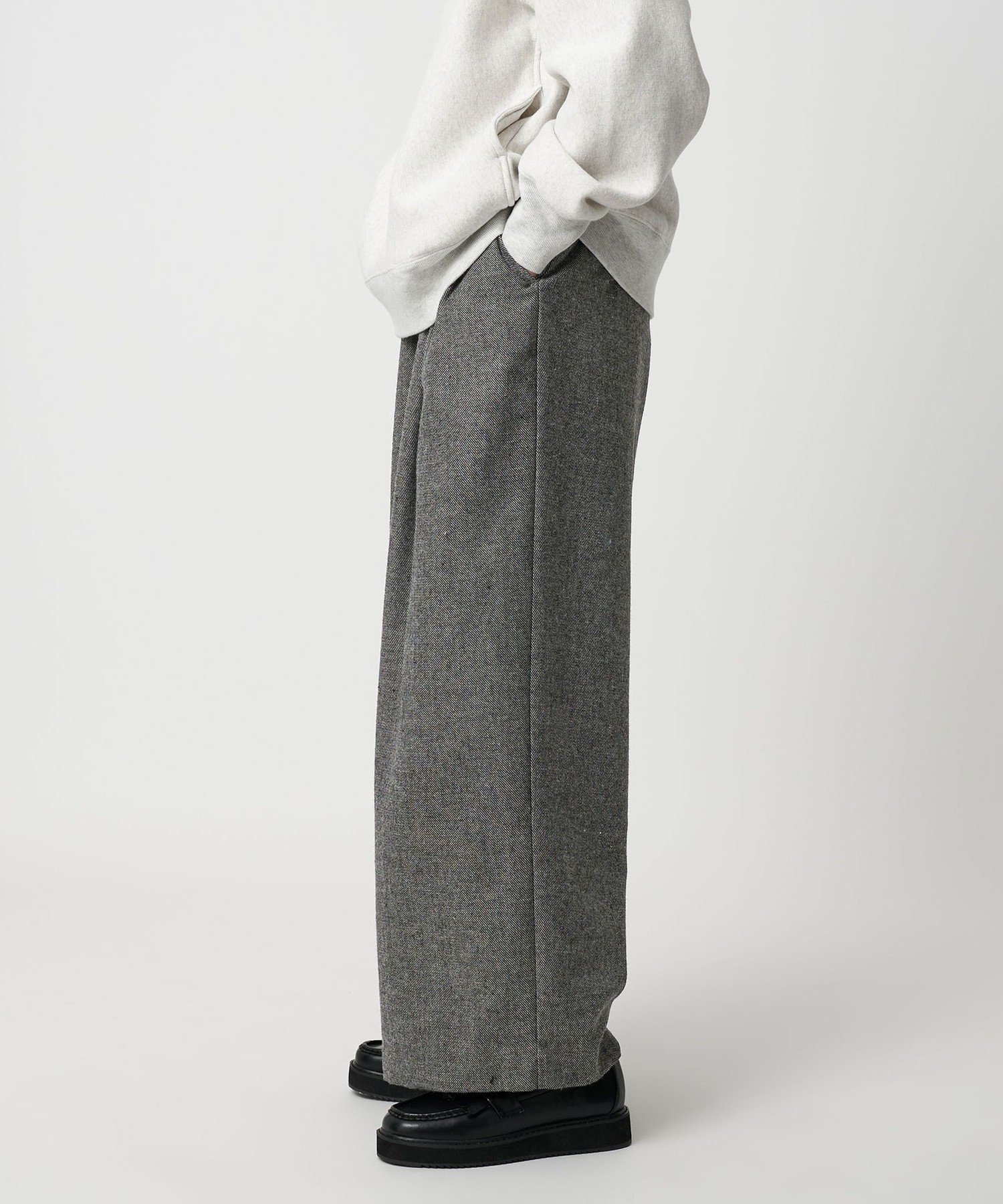 【SALE／50%OFF】CITEN ＜CITEN＞ウールミックス3タックイージーワイドパンツ ダークグレー ユナイテッドアローズ アウトレット パンツ その他のパンツ グレー stylife-15718777 Rakuten Fashion サンプル画像3