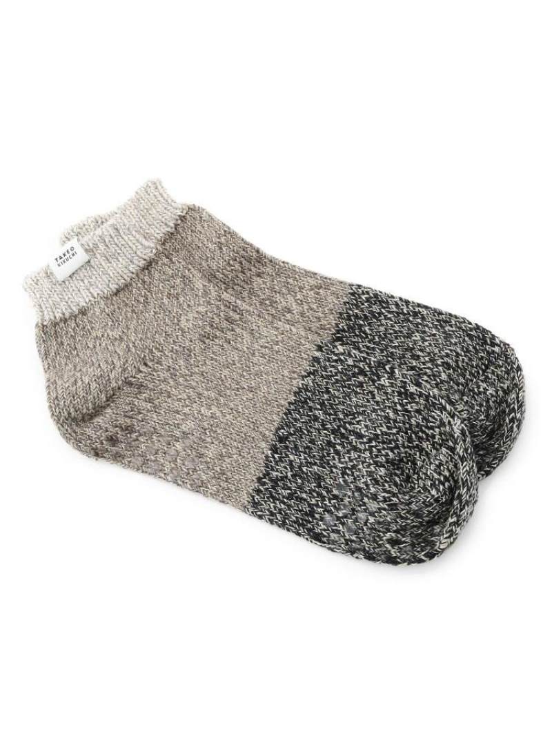 【SALE／50%OFF】TAKEO KIKUCHI メランジボーダー ルームソックス タケオキクチ 靴下・レッグウェア 靴下 ブラック イエロー ブルーのサムネイル