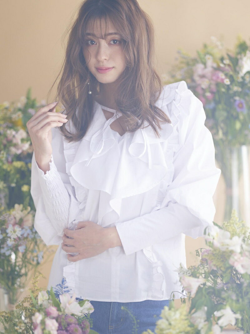 【SALE／70%OFF】QUEENS COURT 4WAYフリルパフスリーブブラウス＜洗濯機で洗える＞ クイーンズコート トップス シャツ・ブラウス ホワイト ブラック ピンク グリーン【送料無料】のサムネイル