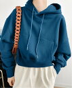 【SALE/34%OFF】Aimoon フード付き パーカー レディース秋冬服 ミニミニストア トップス パーカー・フーディー ブルー グレー【送料無料】