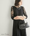 ロペ 結婚式ワンピース ROPE' PICNIC 【Mon E'toile/モンエトワール】結婚式にも/レースタックDRESS ロペピクニック ワンピース・ドレス ドレス ブラック グリーン ピンク【送料無料】