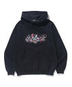 楽天Rakuten FashionXLARGE TURN THE MUSIC ON HOODED SWEATSHIRT パーカー XLARGE エクストララージ トップス パーカー・フーディー ブラック グリーン オレンジ【送料無料】