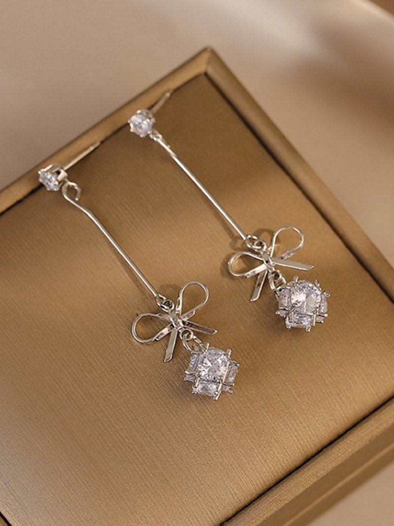 Coo+i/(W)リボンデザインピアス スレンダー アクセサリー・腕時計 ピアス シルバー