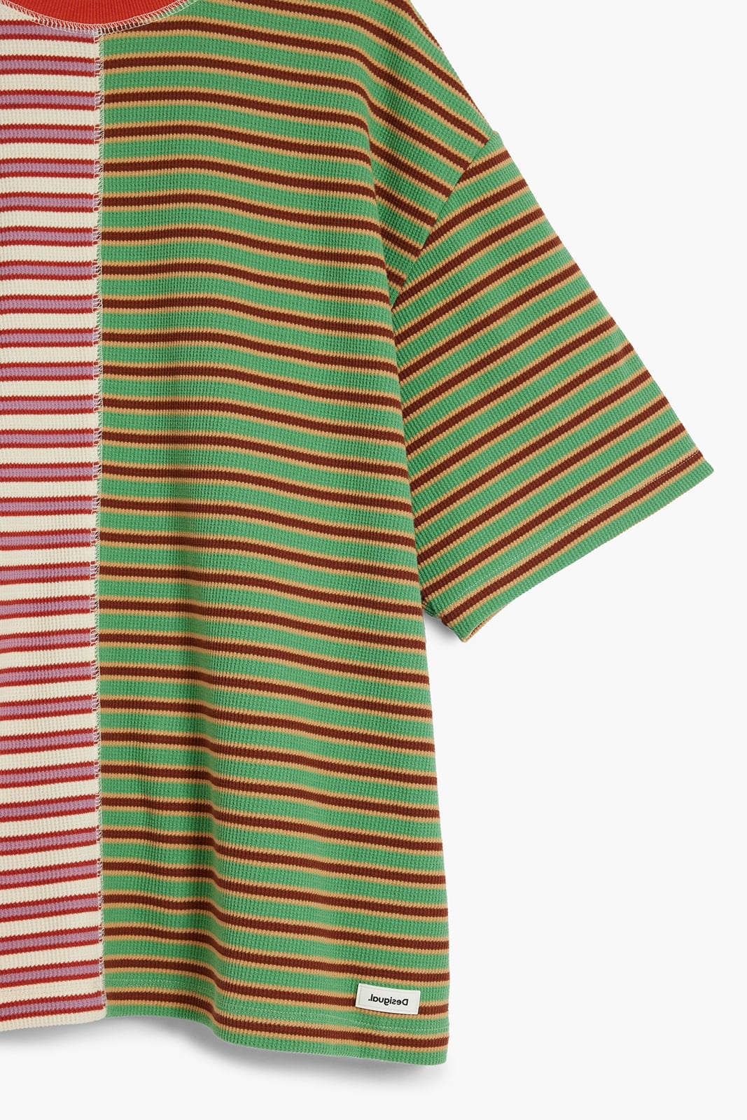 バイカラーストライプTシャツ デシグアル トップス カットソー・Tシャツ