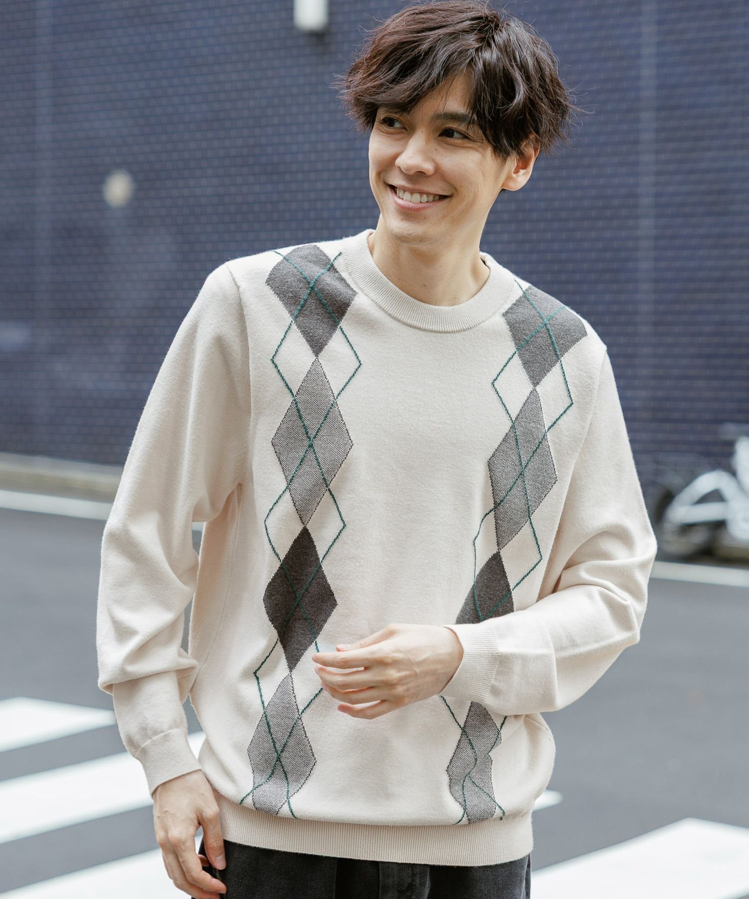 GLOBAL WORK メルティ柄プルオーバー/581097 グローバルワーク トップス ニット ブラック ブルー ネイビー ホワイト【送料無料】