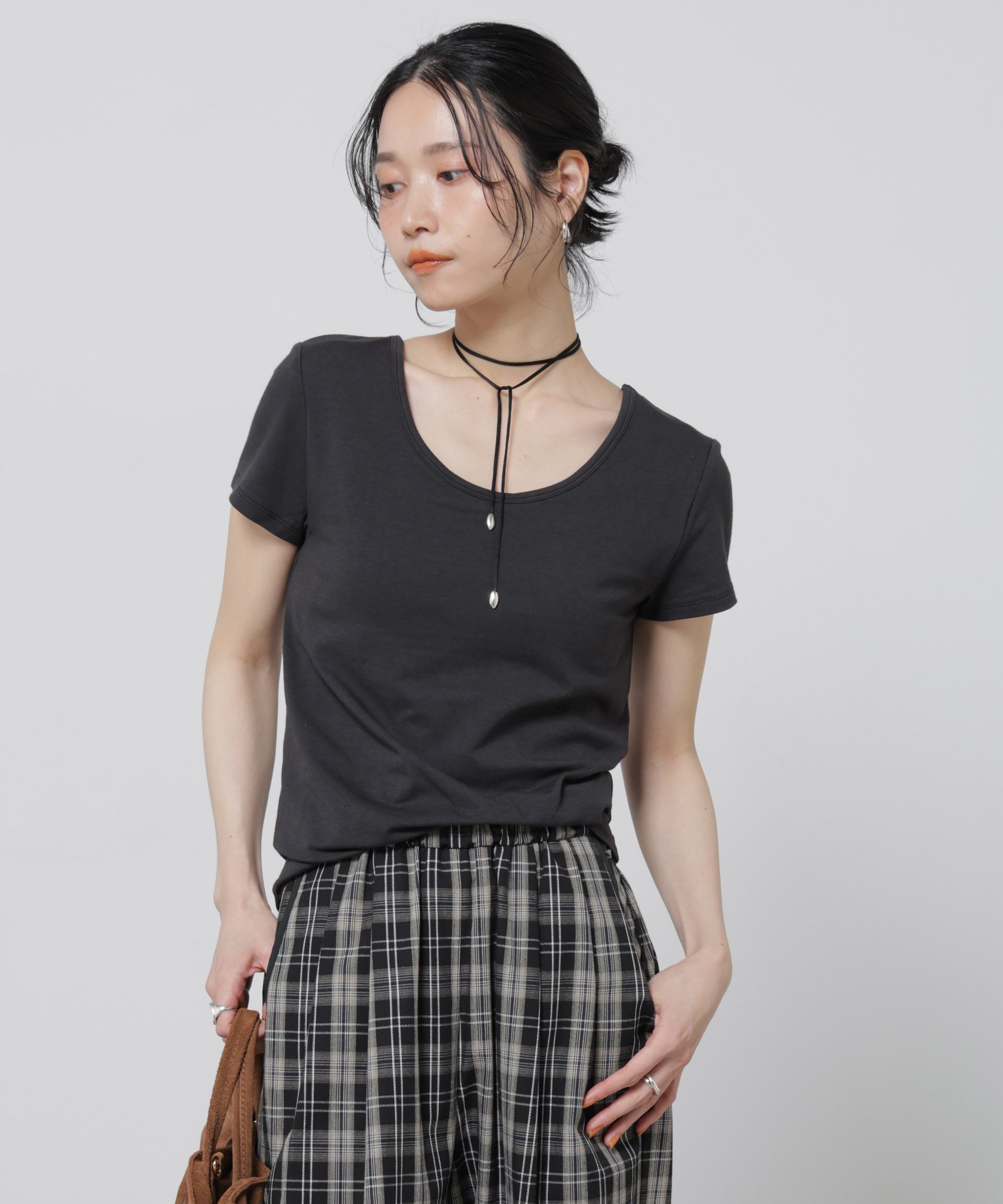 NANO universe Anti Soaked(R) 汗染み防止カップ付きTシャツ ナノユニバース トップス カットソー・Tシャツ ホワイト ブラック グレー【送料無料】 stylife-15628299 Rakuten Fashion サンプル画像2