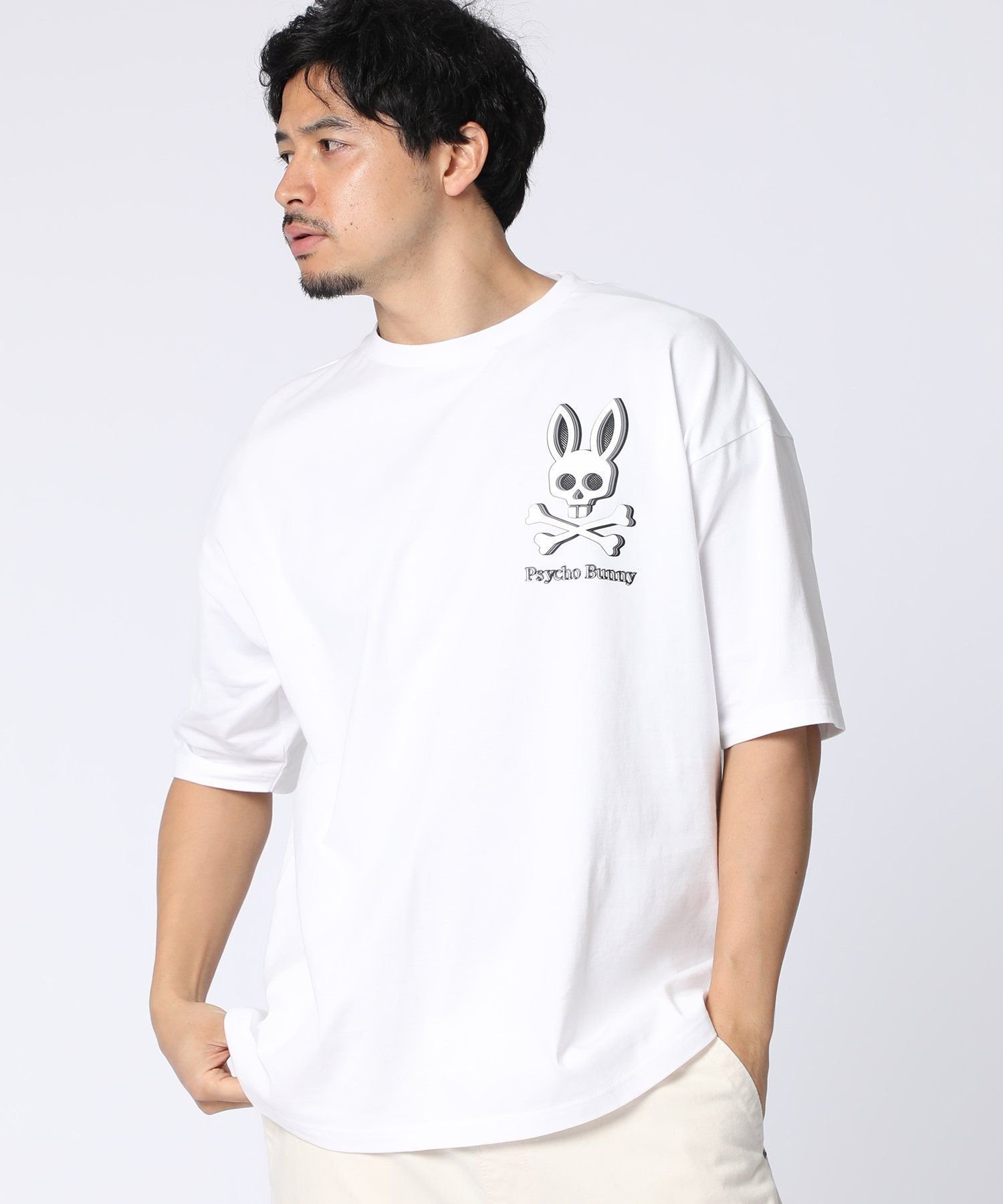 Psycho Bunny [WEB限定]グラフィックBUNNY Tシャツ サイコバニー トップス カットソー・Tシャツ ホワイト ブラック【送料無料】