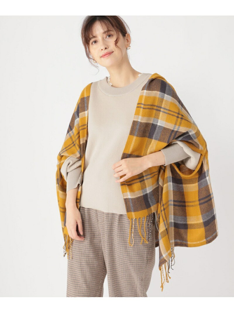 【SALE／50%OFF】studio CLIP 着れちゃうストール スタディオクリップ ファッション雑貨 マフラー・ストール・ネックウォーマー ホワイト グリーン イエロー オレンジ グレー ベージュのサムネイル