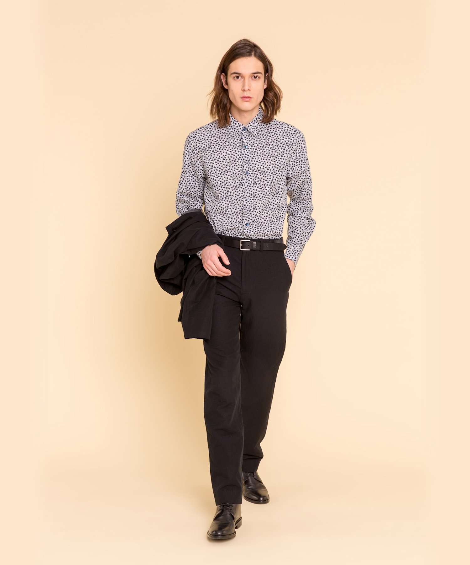agnes b. HOMME CU01 CEINTURE レザーベルト アニエスベー ファッション雑貨 ベルト ブラック【送料無料】