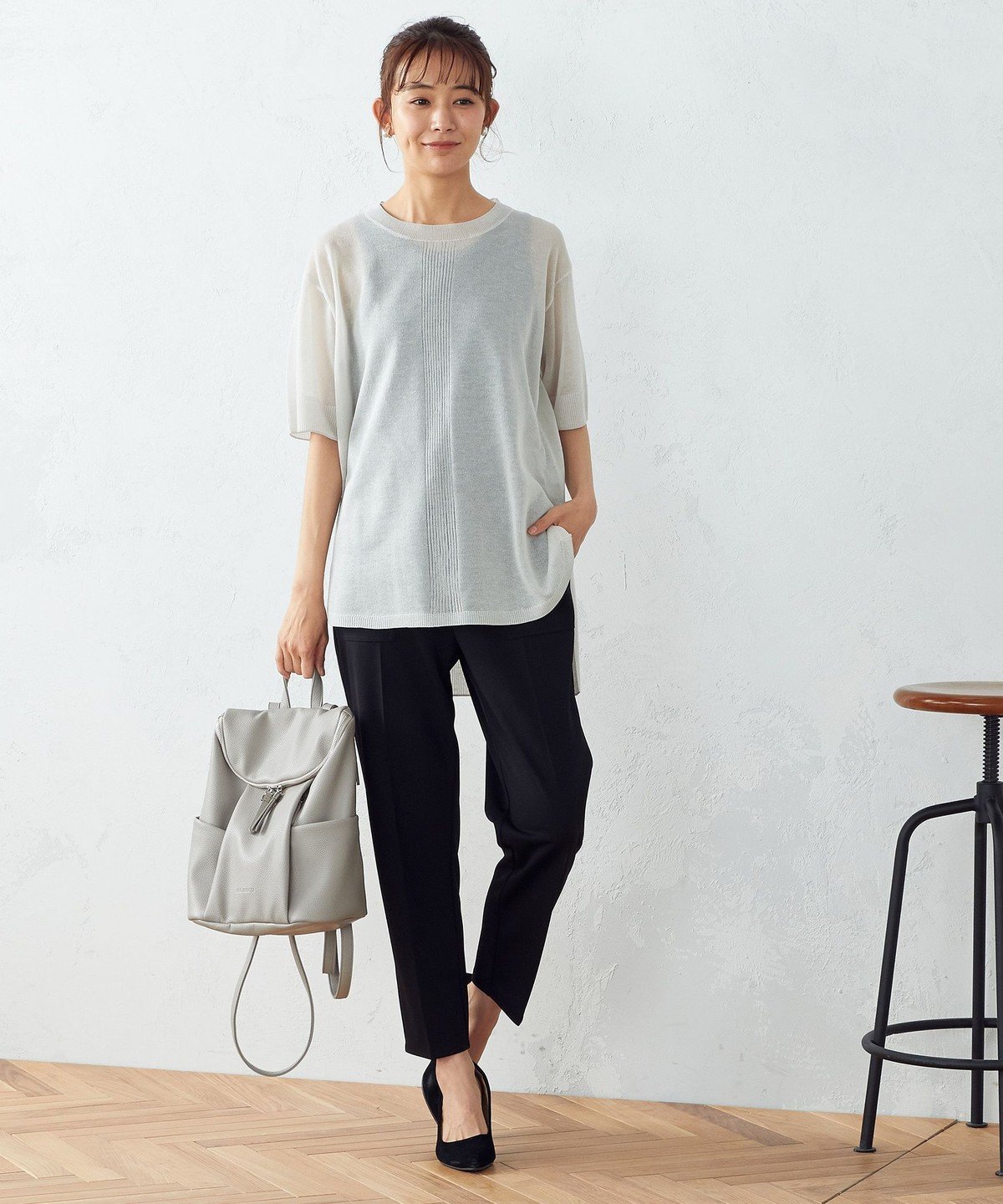 【SALE／60%OFF】COMME CA ISM テーパードパンツ コムサイズム パンツ スラックス・ドレスパンツ ブラック グレー